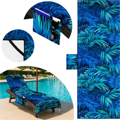 Produktbild von Domarex XXL Strandtuch 75x210 cm, schnell trocknend, saugstark, mit Tasche & Gummibändern - großes Badetuch für Strand, Pool, Garten & Urlaub