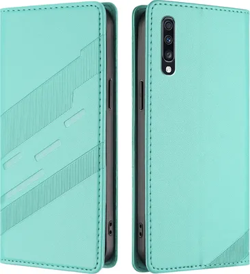 Produktbild von Hülle für Samsung Galaxy A70 / A70S, Kunstleder Brieftaschen Handyhülle mit Kartenfach und Standfunktion Türkis