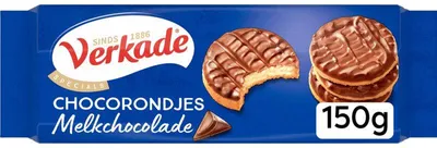 Produktbild von Verkade Chocorondjes Milchschokolade 150g – Knusprige Schokoladenrondjes Snack