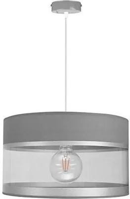 Produktbild von Hängeleuchte Hängelampe Pendelleuchte schöne Lampe Leuchte Modern Schwarz Grau Weiß rund E27 ABH1L (Grau-Transparent)