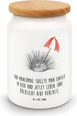 Produktbild von Mr. & Mrs. Panda behälter Seeigel - Weiß - Geschenk, Kaffeedose, Keksdose, Selbstakzeptanz, Dose, Achtsamkeit, Leben, Selbstliebe, Meer, leckerlidose, Teedose, Lebe