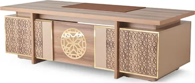 Image de Ensemble complet bureau table de bureau chaise bibliothèque sideboard marron