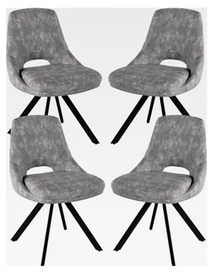 Produktbild von Esszimmerstuhl 4er Set – Gepolsterte Stühle für Esszimmer, Wohnzimmer und Küche, Modern und Robust, Ergonomisches Design (Grau, 4 Stühle)