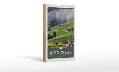 Produktbild von Holzschild Reise 12x18 cm Brixental Natur Urlaub Wiese Wälder