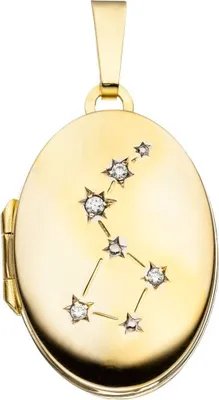Produktbild von Medaillon Anhänger zum Öffnen mit 4 Zirkonia 333 Gold Gelbgold Damen