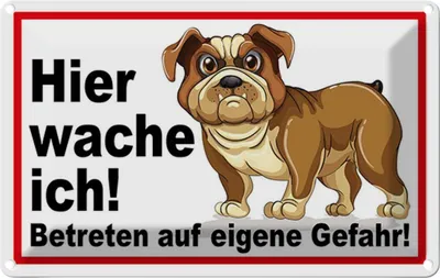 Produktbild von vianmo Blechschild 12x18 cm Hier wache ich Hunde Tier Haustier Hund