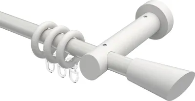 Produktbild von Interdeco Gardinenstange / Vorhangstange Weiß, Typ Talena Bero (Konus Schräge), 20 mm Ø 1-läufig, 540 cm