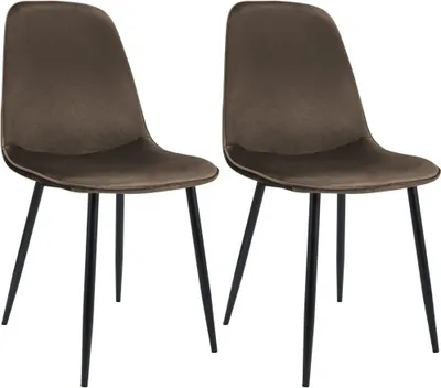 Produktbild von 2-teiliges Esszimmerstuhl-Set - Samtstühle - Hoher Sitzkomfort, stabiles Metallgestell
