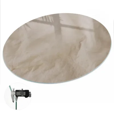 Produktbild von Glas Tischplatte fi50 cm – Tischauflage aus gehärtetem Glas – Glasplatte für Esstisch – Küchentischplatte aus Glas – Tischschutz Glas modern – Dekorative Glasplatte – Pflegeleichte Glastischplatte – Sicherheitsglas Tischplatte – Cremematerial