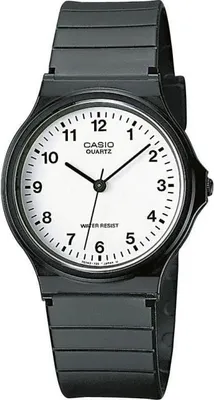 Produktbild von Casio Uhr, Resin Gehäuse, Schwarzes Resin Armband, Quarzwerk, Acrylglas, Spritzwassergeschützt