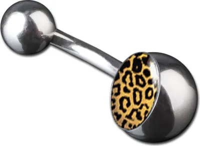 Produktbild von viva-adorno 1 Stück Bauchnabel Piercing Banane 316L Chirurgenstahl 20 verschiedene Motive Z380, S12 Leopard gelb schwarz