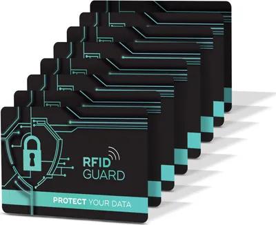 Produktbild von RFID GUARD 8x NFC RFID Karte Karten Set RFID & NFC Schutz Blocker Card für EC Kreditkarten Ausweis