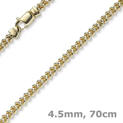 Produktbild von 4,5mm Franco Kette Halskette Collier aus 750 Gold Gelbgold massiv 70cm