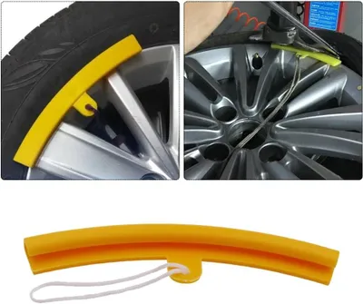 Productafbeelding van 6 gele velgbeschermers voor bandenmontage en bandwissel
