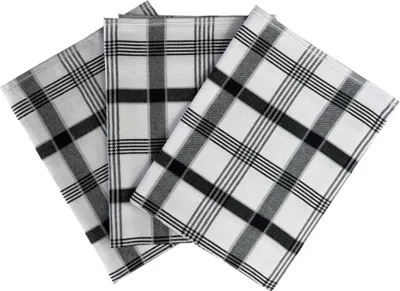Produktbild von Extra saugfähiges Geschirrtuch 50x70 cm Káro schwarz 3 Stück