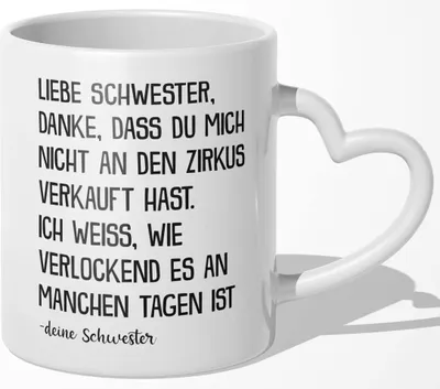 Produktbild von 22Feels Schwester Geschenk von Schwester Geburtstag Weihnachten Geschwister Mädchen Tasse Frauen Teenager Kaffeetasse Schwesterherz Big Sis Lil Sis (Herzhenkel Weiss)