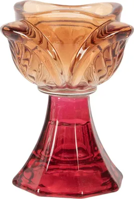 Image de Clayre & Eef Porte-bougies à réchaud Ø 7x10 cm Verre orange