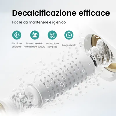 Obrázek produktu pro EMKE sprchový filtr Bavlněný PP filtr Účinná dechlorace a odstranění nečistot Instalace Vhodné pro termostat EMKE F11 a F22