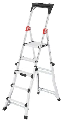 Immagine prodotto di Hailo TL 100 TopLine, scaletta telescopica, alluminio, color argento, 3-5 gradini, 8450-100