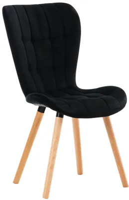 Produktbild von CLP Stuhl Elda Samt mit robustem Holzgestell schwarz