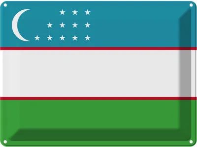 Produktbild von vianmo Blechschild 30x40 cm Usbekistans Uzbekistan Flagge Fahne Wappen