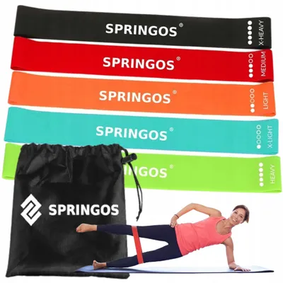 Produktbild von Springos Mini Power Band Übungsbänder Set 5 Stück