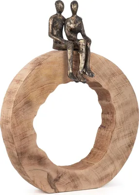 Image de Sculpture en bois Be Together Être ensemble Ensemble 39x28x6 cm Deko Noir Or