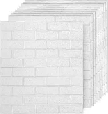 Produktbild von Lospitch 3D Tapete Wandtattoos Wandverkleidung 10 tlg Selbstklebend - 77x70cm Steinoptik Ziegel Tapete Moderne Wasserdicht Wandaufkleber für Wohnzimmer, Schlafzimmer