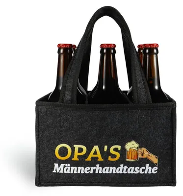 Produktbild von Flaschenträger Filz für 6 Flaschen 24x15x15cm Opa Geschenk