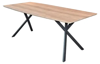Image de Table à manger FURNLUX 3D chêne et noir 190 cm / Couleur principale : beige / Dimensions : 190 x 76 x 90 cm