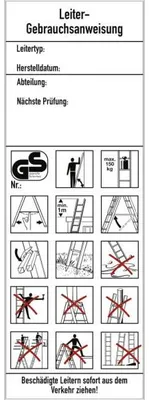 Produktbild von Dreifke® Aufkleber Leiter-Gebrauchsanweisung DGUV Information 208-016, Folie,...