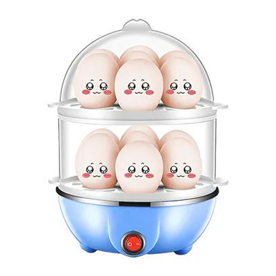 Produktbild von Double-Layer-Eierkocher 14 Eier Kapazitaet Hart gekochter Eierkocher Elektrischer Anti-Trocken-Eierkocher mit 40 ml Messbecher Dampfgemuese