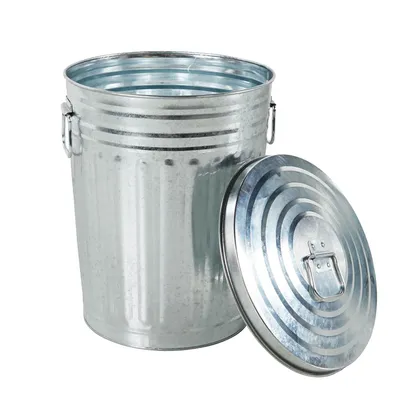 Produktbild von Linder Exclusiv Verzinkter Abfalleimer mit Deckel 30l