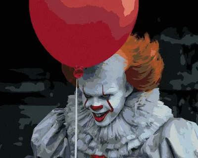 Obrázok produktu pre Zuty - Maľovanie podľa čísel - PENNYWISE S BALÓNIKOM (TO), 40x50 cm, bez rámu a bez vypnutia plátna