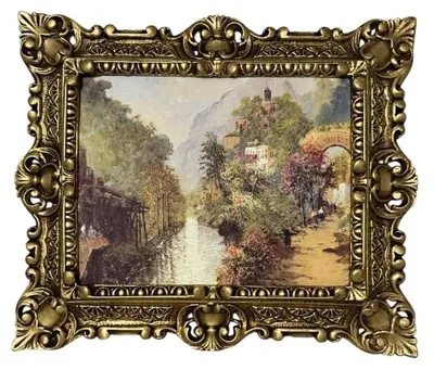 Produktbild von Barocke Wanddekoration in Goldrahmen 45x38cm