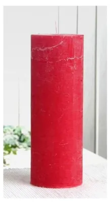 Produktbild von Rustikale Stumpenkerze, 20 x 7 cm Ø, rot