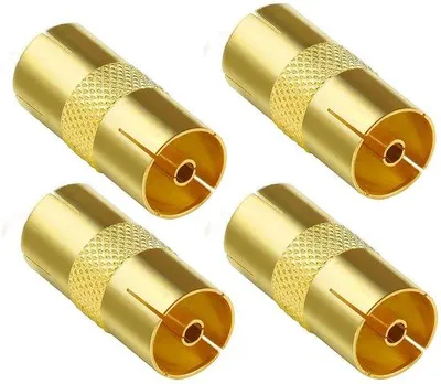 Image de Adaptateur pour câbles hertziens et satellites, plaqué or, lot de 4