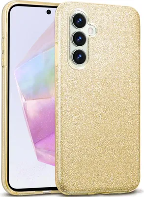 Produktbild von Conie Glitzer Schutzhülle für Samsung Galaxy A55 5G Hybrid Silikon Hard Case TPU Cover Hülle in Gold