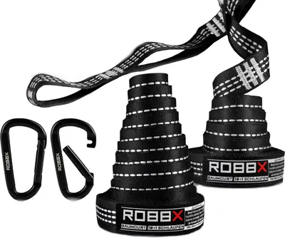 Produktbild von ROBBX® Hängematten Befestigungsset 300x2,5 cm + Schwerlast-Karabiner