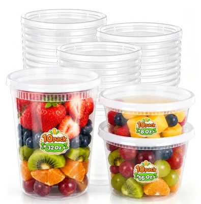 30er-Set Vorratsdosen mit Deckel, 225/450/950 ml, PP, mikrowellengeeignet