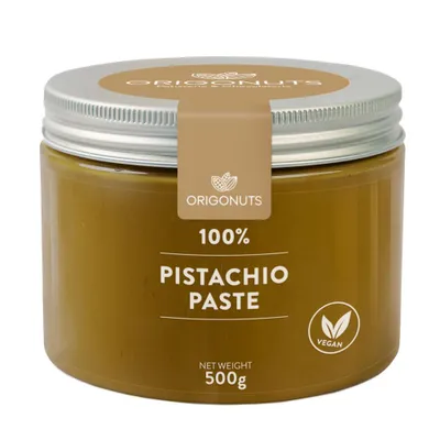 Produktbild von ORIGONUTS, Pistazienpaste 100% Pistazien, Pistaziencreme, Pistazienmus, 500g