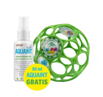 Productafbeelding van OBALL Rattle speelgoed, 10 cm, geschikt vanaf 0 maanden, kleur: zeegroen + 50 ml Aquaint