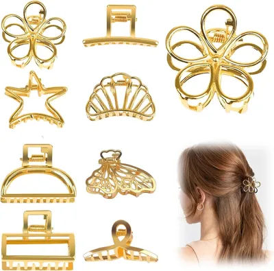 Imagen del producto de Pinzas para el cabello, tamaño pequeño, paquete de 8 unidades, de metal, aptas para cabello grueso y fino, accesorios para el cabello