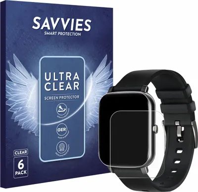 Produktbild von 6x Für Ibettertec Smartwatch 1.69" Schutzfolie Savvies Displayschutz Display Schutz Folie Klar Transparent