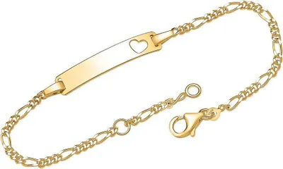 Produktbild von Unique 925er Silber Vergoldetes Armband Herz 19cm ID1001-G