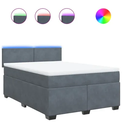 Produktbild von Boxspringbett mit Matratze Dunkelgrau 140x190 cm Samt