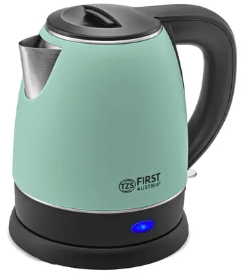 Image de Bouilloire électrique en acier inoxydable TZS First Austria | 2200 W | 1,2 litre | Angle de pose à 360° | Filtre anticalcaire intégré | Vert/Noir *Produit de deuxième choix*