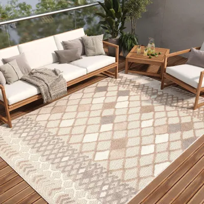 Image de Tapis Tapiso PATIO Outdoor – Tapis pour balcons et terrasses, résistant aux intempéries et facile d'entretien, 200 x 300 cm