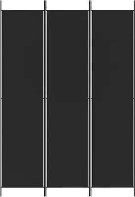 A three-panel room divider or screen, presented in a neutral, studio-like setting.