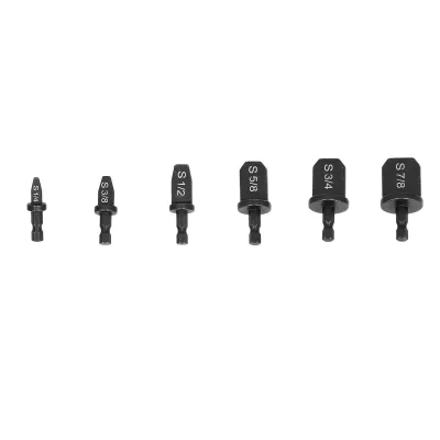 Produktbild von 6Pcs Swaging Tool Drill Bit Set Hex Triangular Handle Manual Copper Pipe Flaring Tool HVAC Repairing Set